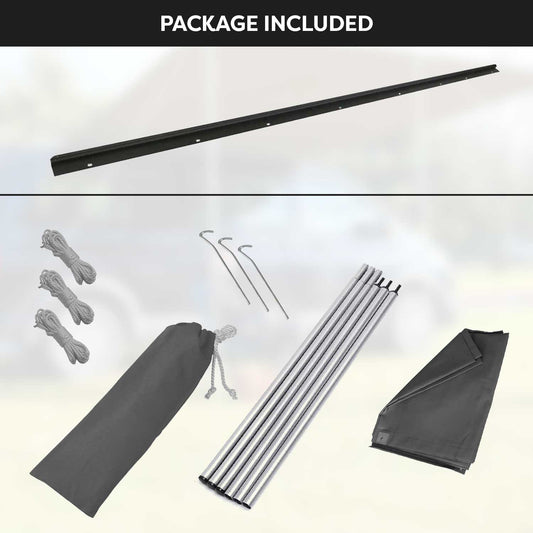 Set șine pentru copertină parasolar pentru VW T7 Transporter Caravelle L1 Negru