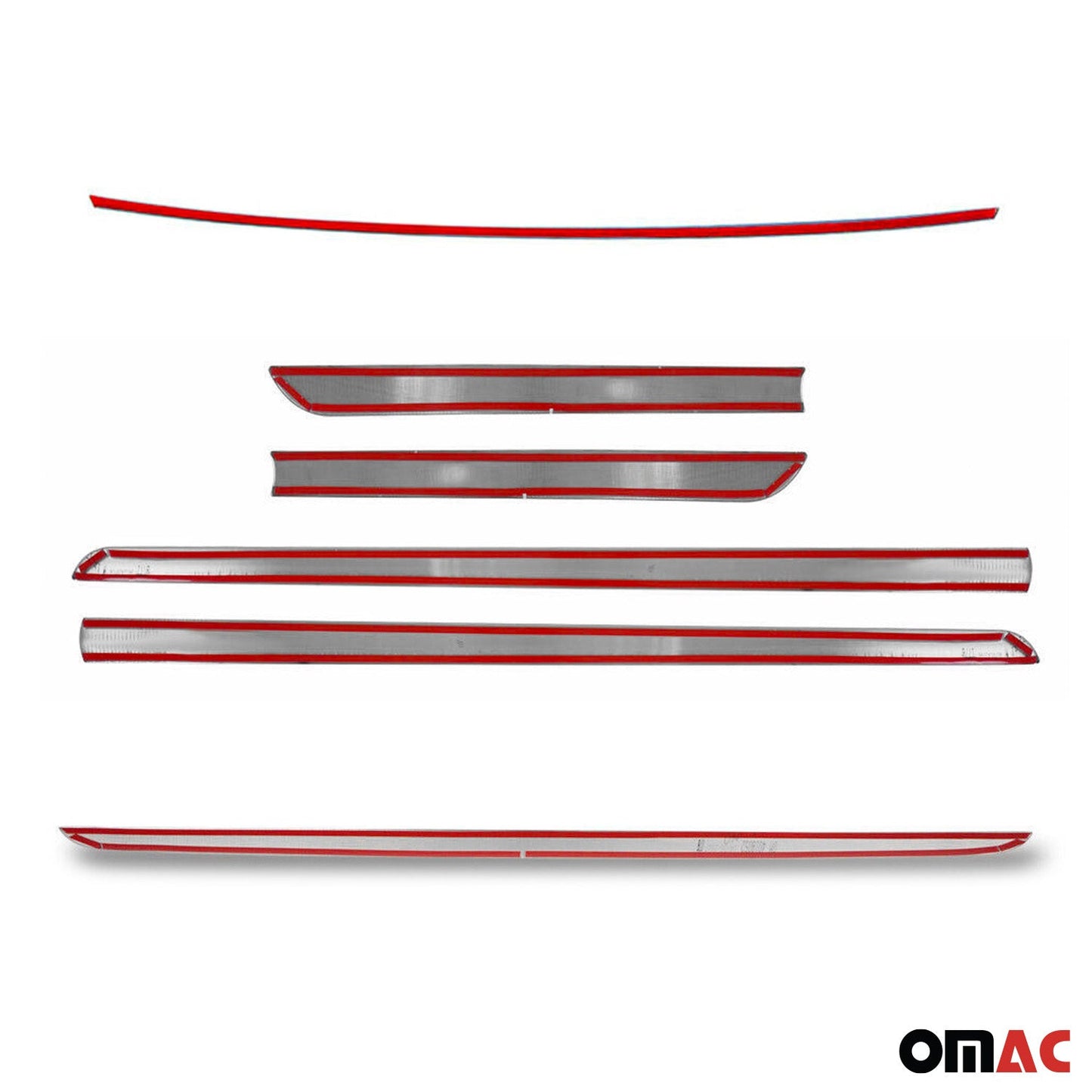 Set ornamente laterale grilă spate pentru Dacia Duster, oțel inoxidabil, argintiu, 6 piese