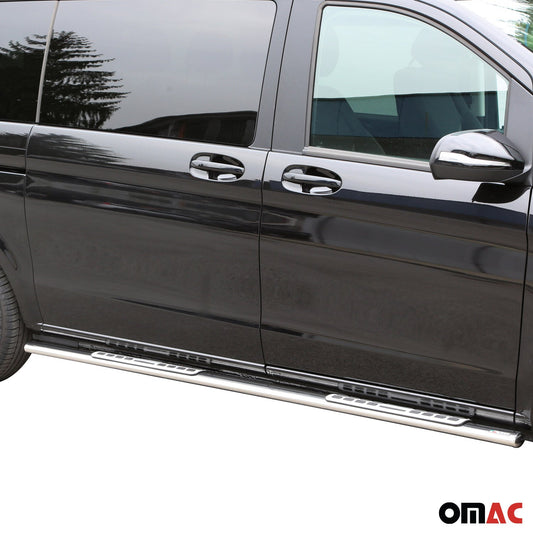 Stahl Schwellerrohre Trittbretter für Mercedes Vito Classe W447 2014-2025 Grau
