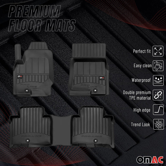 2017-2025 Ssangyong Rexton Fußmatten TPE Schwarz 3 tlg