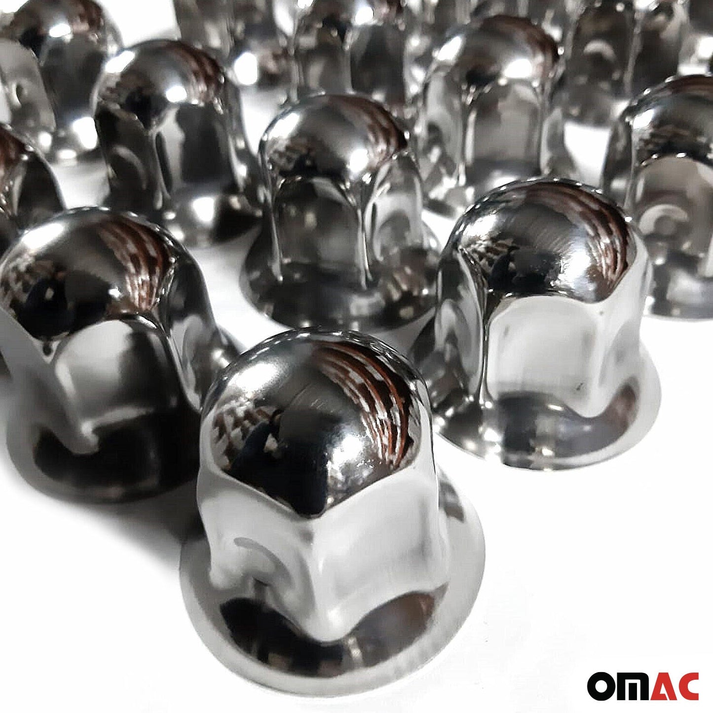 40x Capace de protecție pentru piulițe de roată cromate lucioase Ø33mm pentru șuruburi înalte / camioane