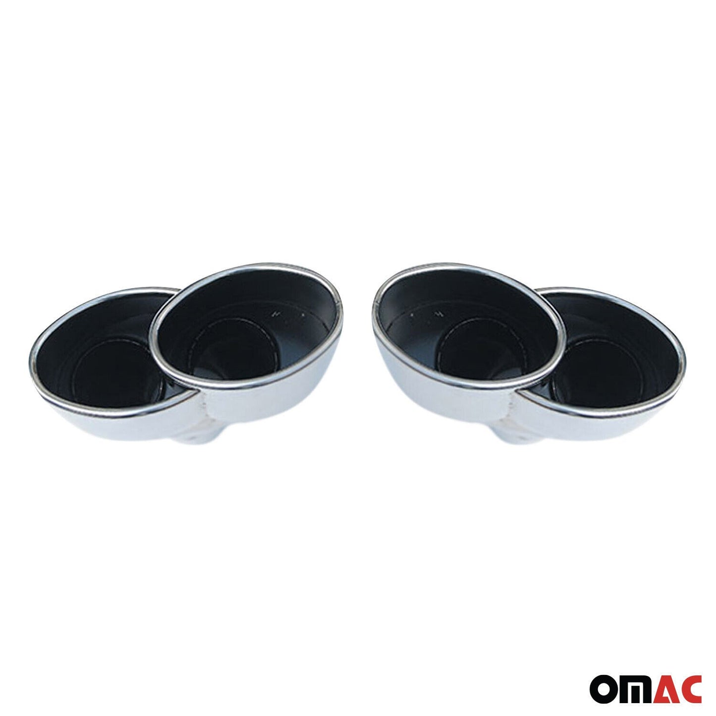 Ornamente cromate pentru evacuare 190*80 oțel inoxidabil argintiu dreapta și stânga 2 buc