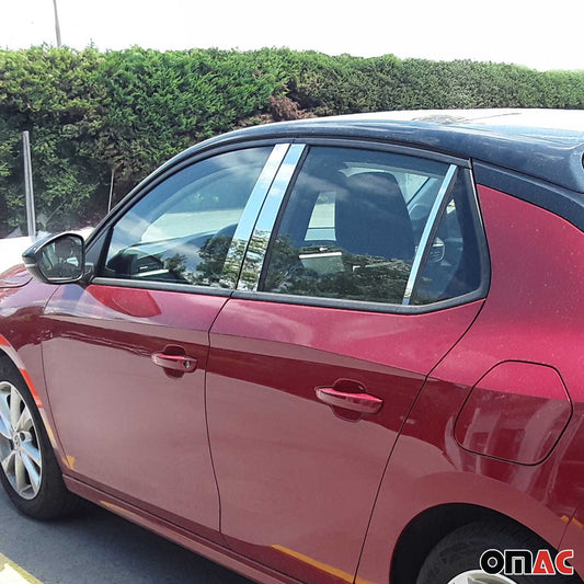 B-Säule Türsäulen Verkleidung für Opel Corsa F 2019-2025 Edelstahl Silber 6tlg