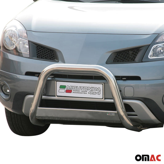 Bară de protecție/buton față pentru Renault Koleos 2008-2011, ø63mm, oțel, argintiu
