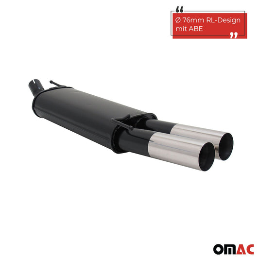 Novus Sportauspuff für Opel Corsa D 2x76mm RL-Design Endschalldämpfer mit ABE
