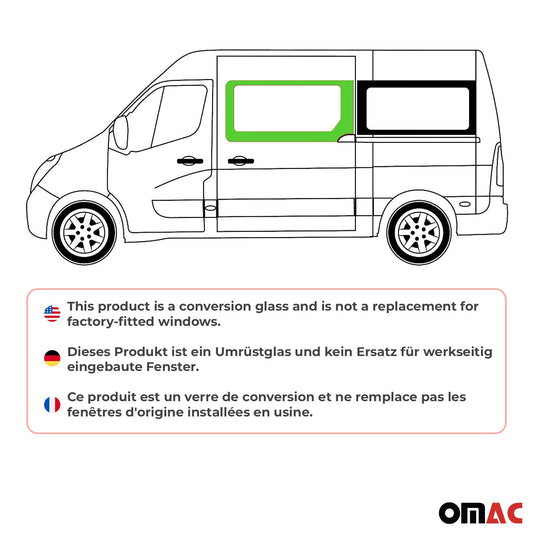 Seitenfenster Auto Fenster für Opel Movano 2010–2021 Schiebetür Vorne Links L1