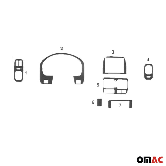 Innenraum Dekor Cockpit für Nissan Navara D22 2000-2016 Wurzelholz Optik 7tlg