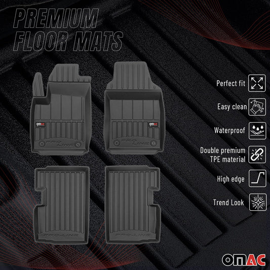 2007-2025 Fiat 500 500C Fußmatten TPE Schwarz 4 tlg