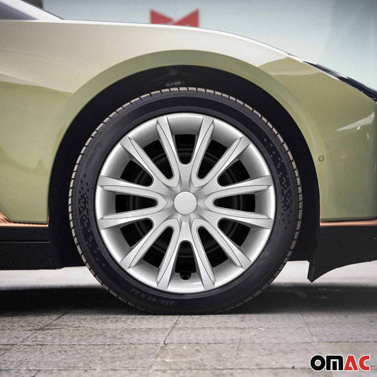 4x Capace roți 16 inch gri și alb