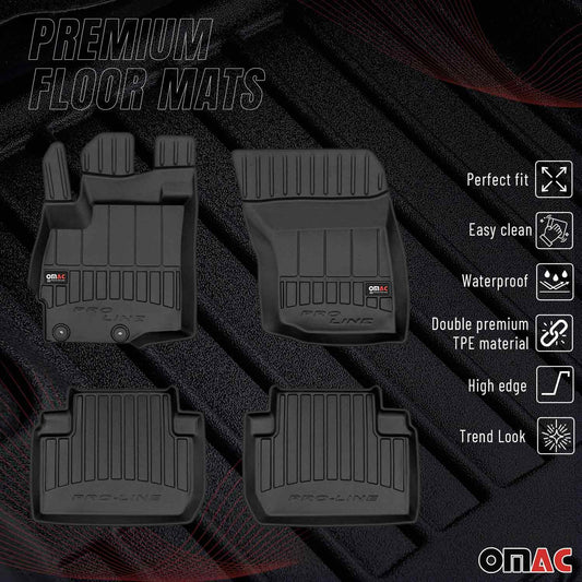 OMAC Gummi Fußmatten für Citroen C-Crosser 2007-2012 Premium Gummi Schwarz 4tlg