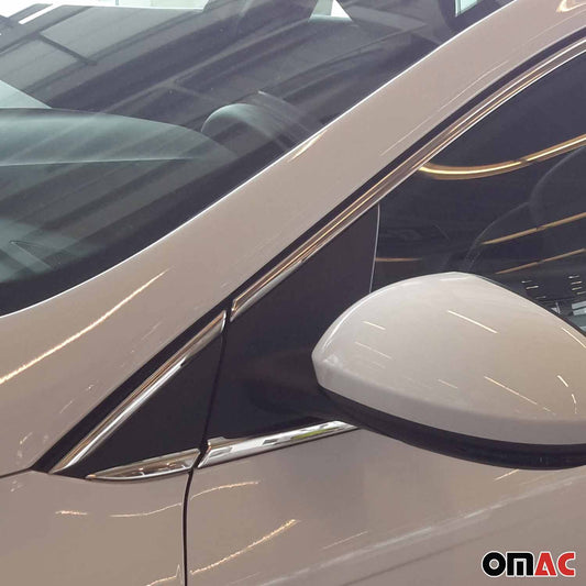 Benzi decorative pentru geamuri Renault Megane 2015-2020, oțel inoxidabil cromat, 12 bucăți