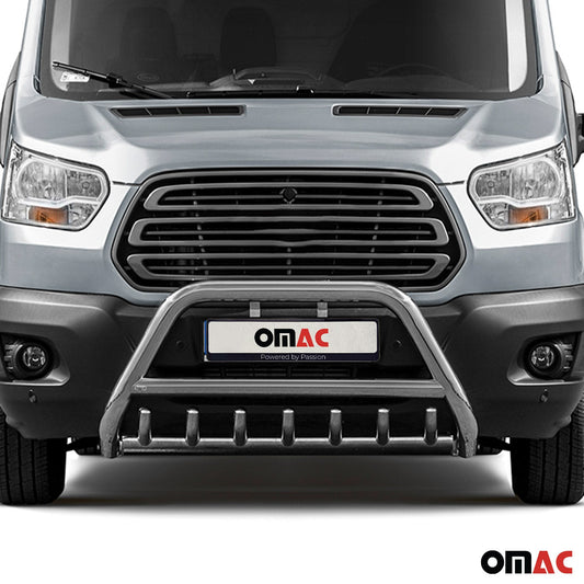 Bară de protecție/buton față pentru Ford Transit 2014-2025 cu ABE (omologare de tip germană) - argintiu