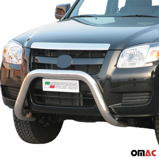 Bară de protecție/buton față pentru Mazda BT-50 2006-2012 ø76mm oțel argintiu protecție