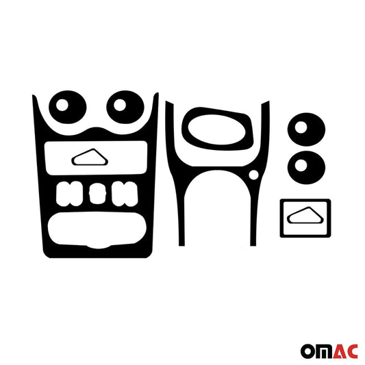 Ornamente interioare cockpit pentru Dacia Logan 2008-2013 set 18 piese aspect negru lucios