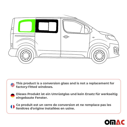 Seitenfenster Auto Fenster für Opel Vivaro 2019-2024 Schwarz Rechts L1