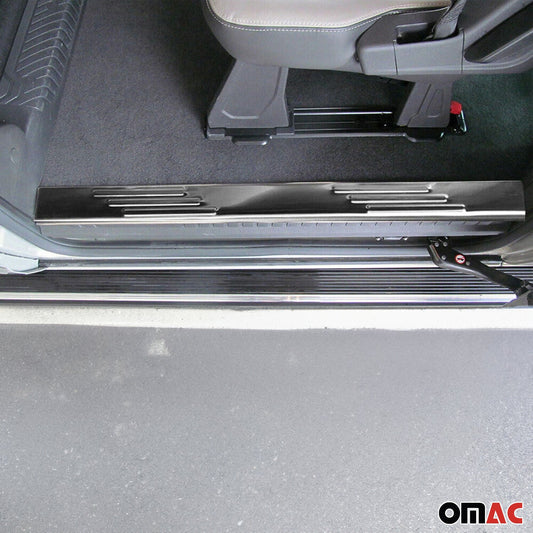 Protecții prag uși pentru Ford Custom 2013-2024, oțel inoxidabil, argintiu, set 2 piese
