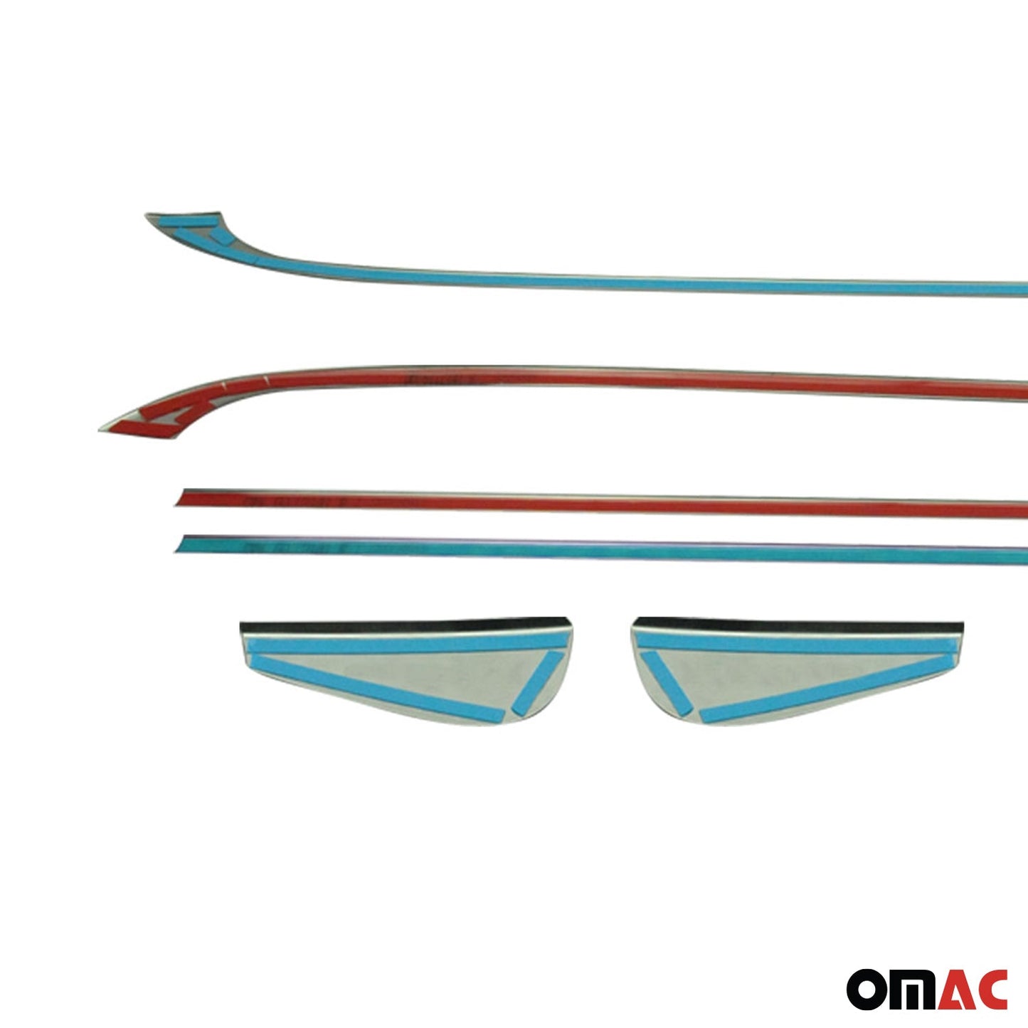 Benzi decorative pentru geamuri Renault Megane 2008-2016, oțel inoxidabil cromat, 6 bucăți