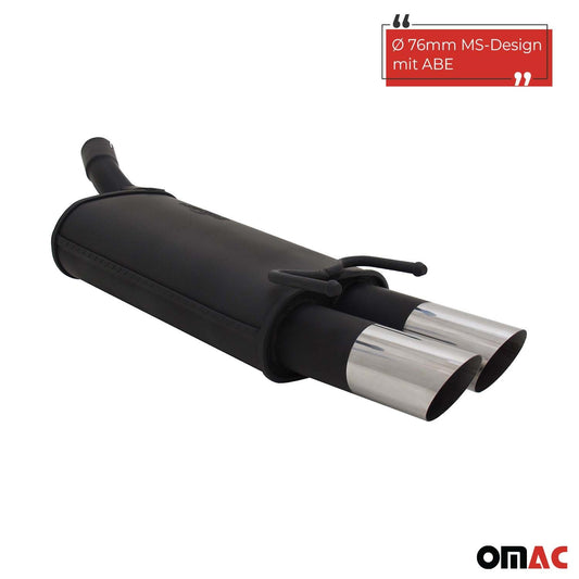 Novus Sportauspuff für Opel Corsa B 2x76mm MS-Design Endschalldämpfer mit ABE