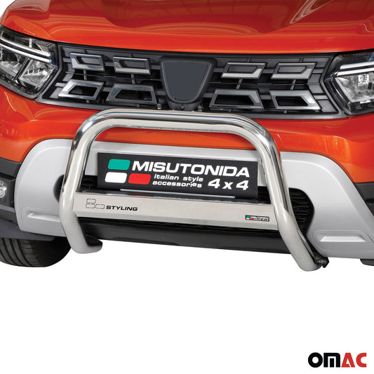 Frontbügel Frontschutzbügel für Dacia Duster 2021-2025 ø63mm Stahl Silber Schutz