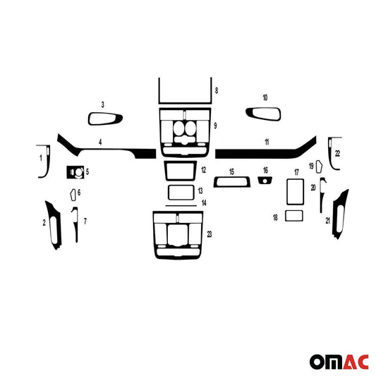 Set ornamente interioare pentru Mercedes Vito W639 2003-2006, aspect lemn, 22 piese