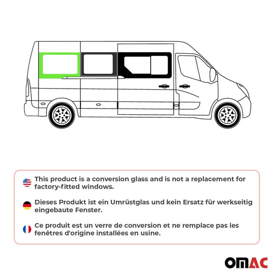 Seitenfenster Auto Fenster für Opel Movano 2010–2021 Schiebetür Rechts L3 L4