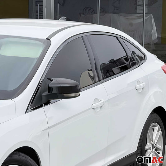 Ornamente/ramuri pentru geamuri Ford Focus 2011-2018 sedan, oțel inoxidabil, 12 buc.