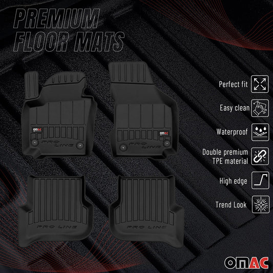 OMAC Gummi Fußmatten für Seat Altea 2004-2015 Premium TPE Automatten Schwarz 4x