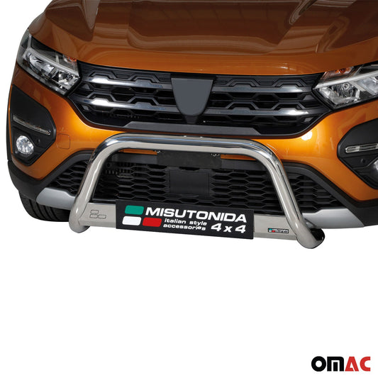 Frontbügel Frontschutzbügel für Dacia Sandero Stepway 2021-2025 ø63 Stahl Silber