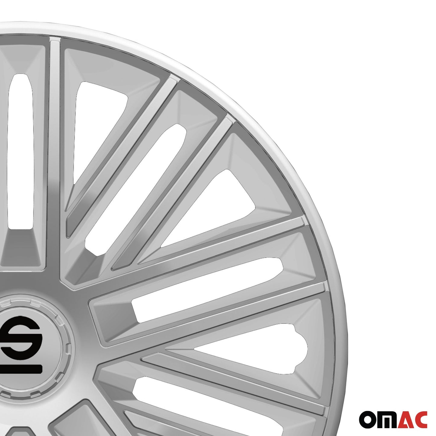 Radkappen Radzierblenden Sparco Bergamo 15" Zoll Auto Abdeckung Set Silber 4x