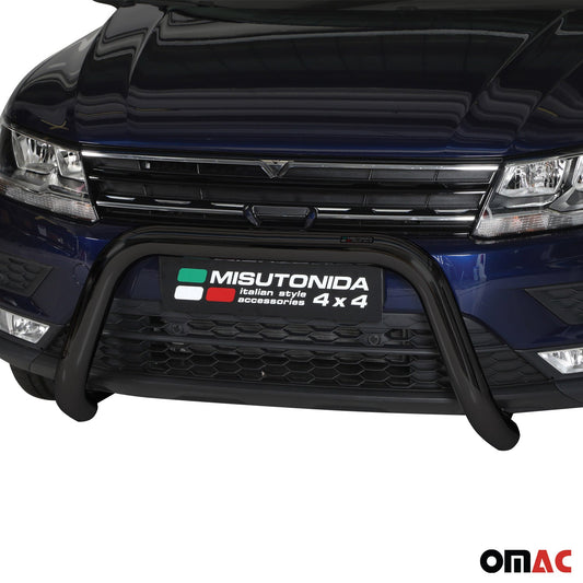 Bară de protecție/buton față pentru VW Tiguan Allspace 2016-2024 ø76mm oțel negru