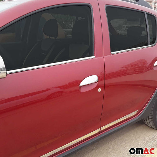 Benzi decorative pentru geamuri Renault Thalia 2013-2020, oțel inoxidabil cromat, 4 bucăți