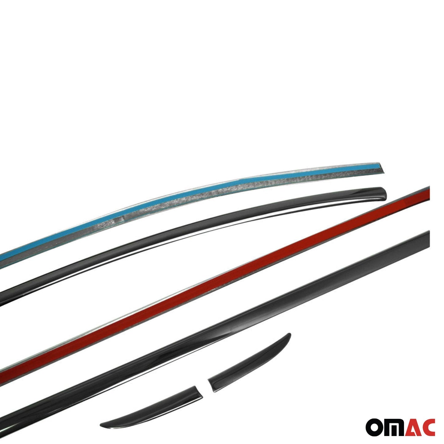 Benzi decorative pentru geamuri Renault Clio hatchback 2012-2019, crom închis, 8 buc.