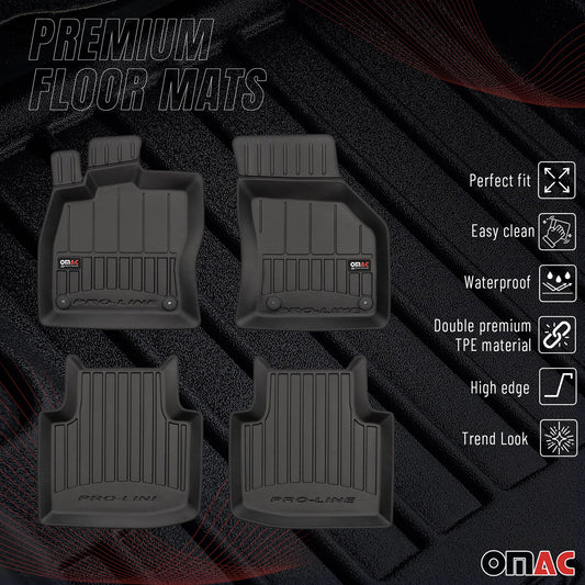 2015-2025 Skoda Superb Kombi Stufenheck Fußmatten TPE Schwarz 4 tlg