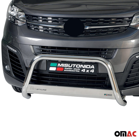 Bară de protecție/buton față pentru Opel Zafira Life 2020-2025, ø63mm, oțel, argintiu