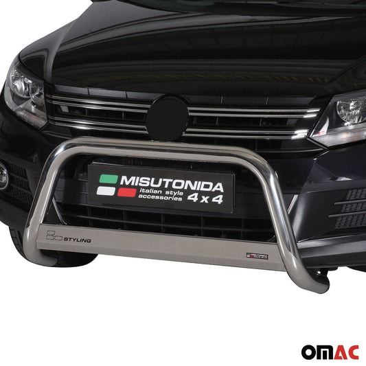 Frontbügel Frontschutzbügel für VW Tiguan 2011-2016 ø63mm Stahl Silber Schutz