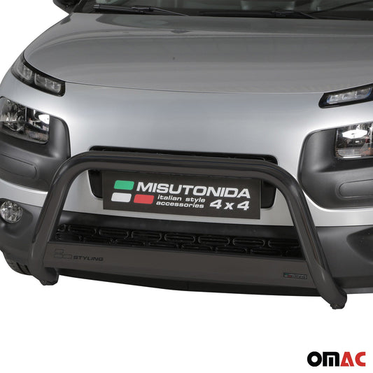 Bară de protecție/buton față pentru Citroen C4 Cactus 2014-2020, ø63mm, oțel, negru