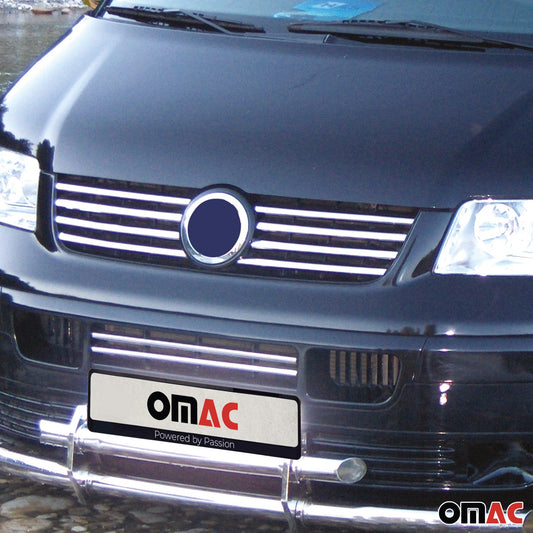 Benzi grilă radiator pentru VW Transporter T5 2003-2010, crom-argintiu, 8x