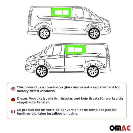 Seitenfenster Autoglas für Ford Transit Custom 2014-2024 Links Rechts L1 L2 SET