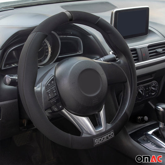 SPARCO Lenkradbezüge Lenkradschoner Lenkradschutz Schwarz Gummi Suede