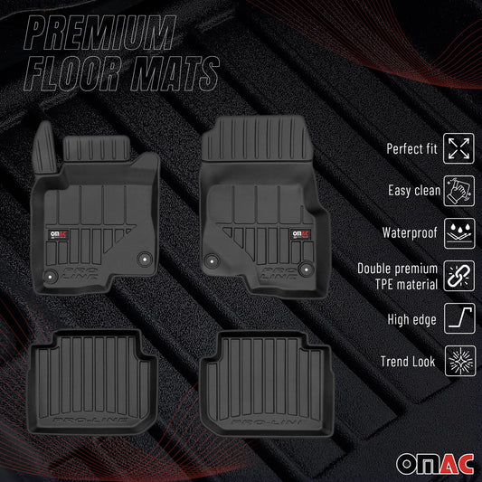 OMAC Gummi Fußmatten für Smart Forfour 2004-2006 Premium TPE Automatten 4tlg