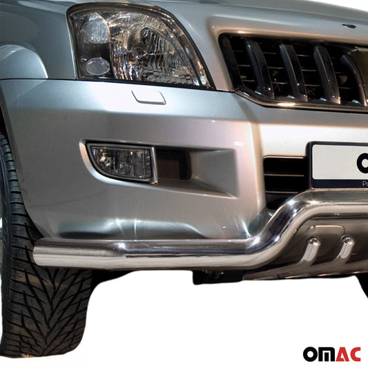 Frontschutzbügel Frontbügel für Toyota Land Cruiser 120 2003-09 ABE Stahl Silber