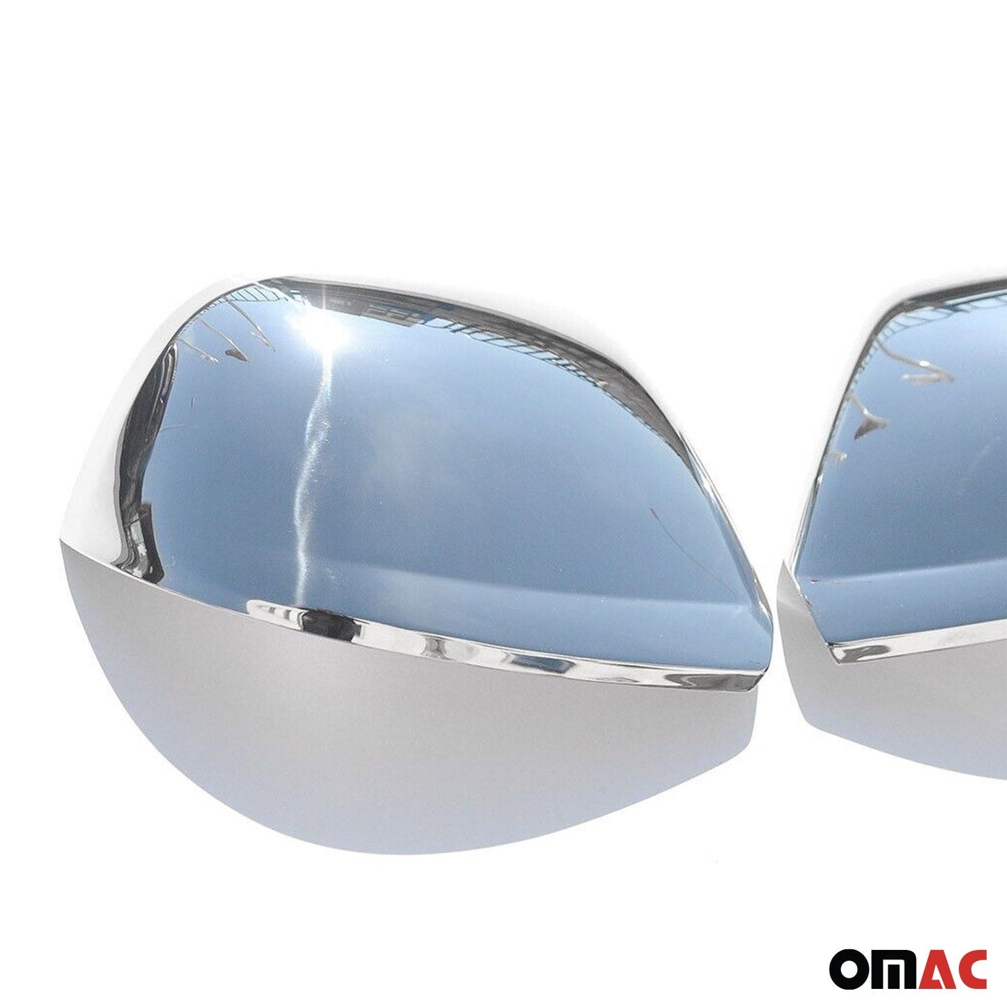 Capace/carcase oglinzi retrovizoare pentru VW Touareg 2007-2010, oțel inoxidabil, argintiu, 2 bucăți