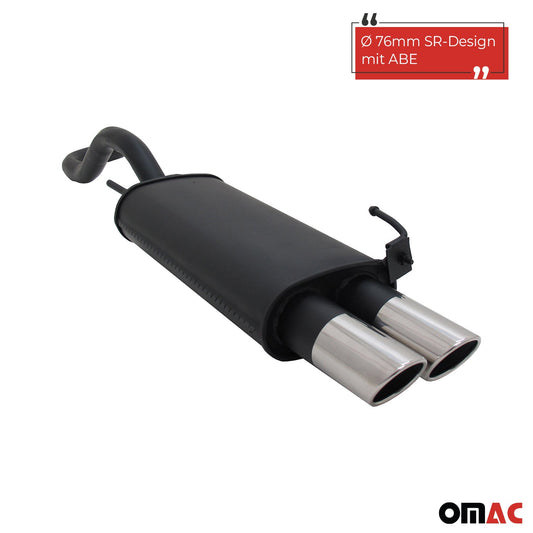 Novus Sportauspuff für VW Polo 4 6N / 6N2 2x76 SR-Design Endschalldämpfer ABE