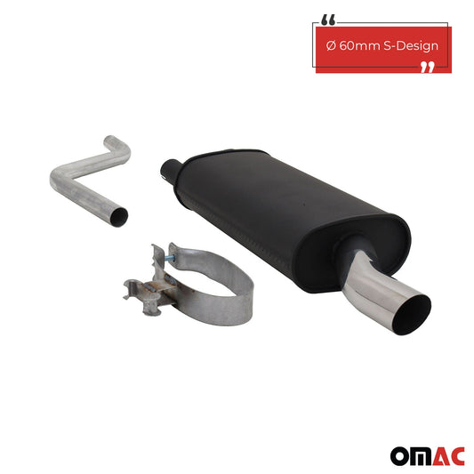 Novus Sportauspuff für VW Polo 2/3 86C 1x60mm S-Design Endschalldämpfer mit ABE