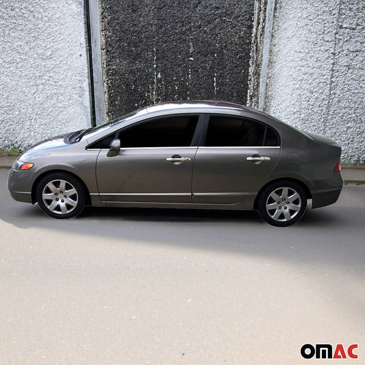 Benzi decorative pentru geamuri Honda Civic 2006-2011, oțel inoxidabil cromat, 6 bucăți