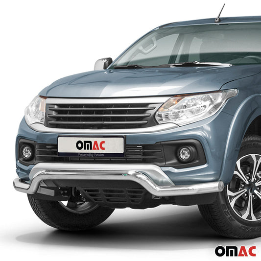 Bară de protecție față, bară de protecție față pentru Fiat Fullback 2016-2021, oțel, omologat ABE, argintiu