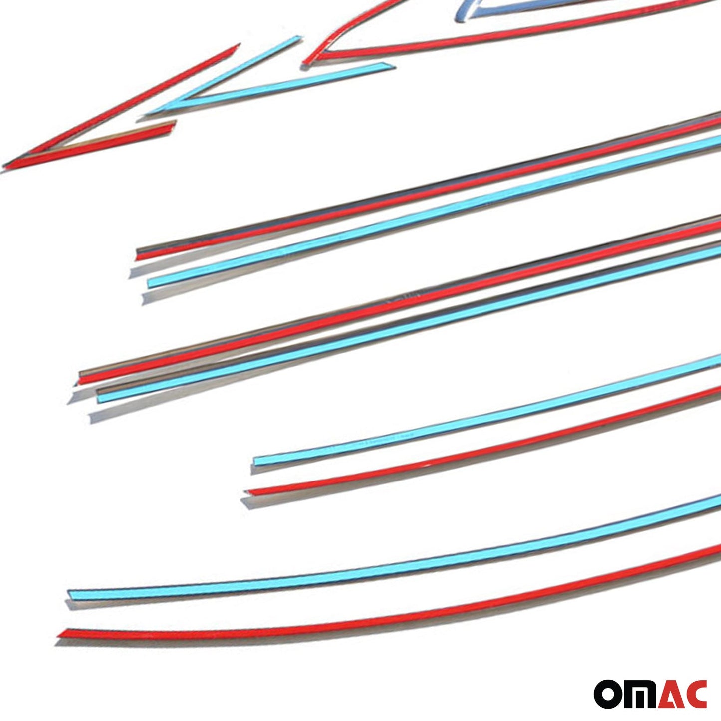 Benzi decorative pentru geamuri Ford Focus Saloon 2011-2018, oțel inoxidabil, 12 bucăți