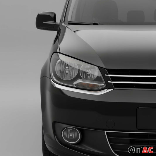 Scheinwerfer Leisten Böser Blick für VW Caddy 2010-2015 Edelstahl Silber 2tlg