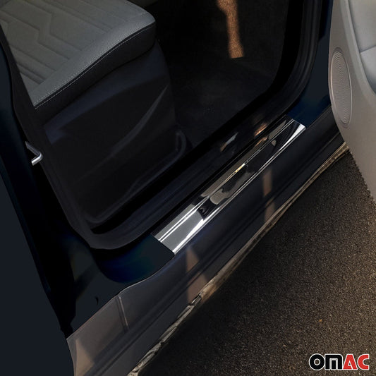 Ornamente prag uși pentru Ford Connect 2014-2024, oțel inoxidabil, argintiu, set 4 piese