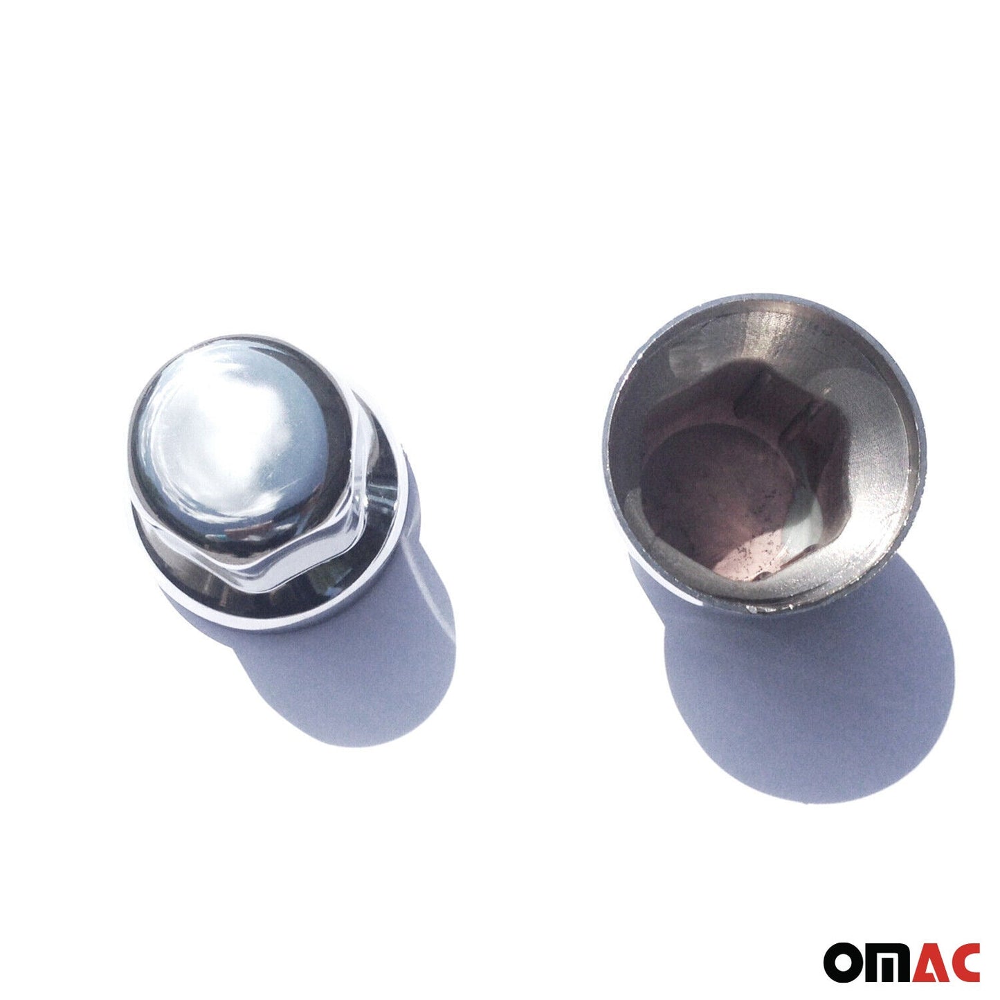 60x Capace de protecție pentru piulițe de roată cromate lucioase Ø32mm pentru șuruburi înalte / camioane